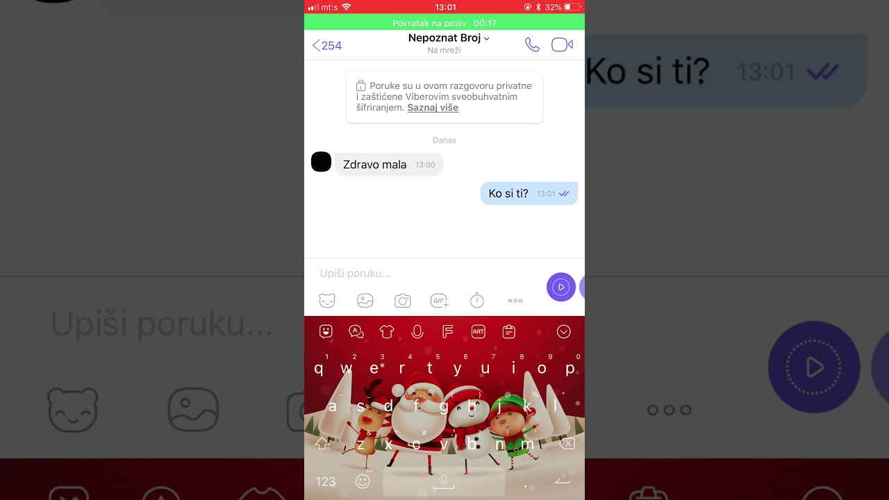 Dopisivanje sa nepozmatim brojem!