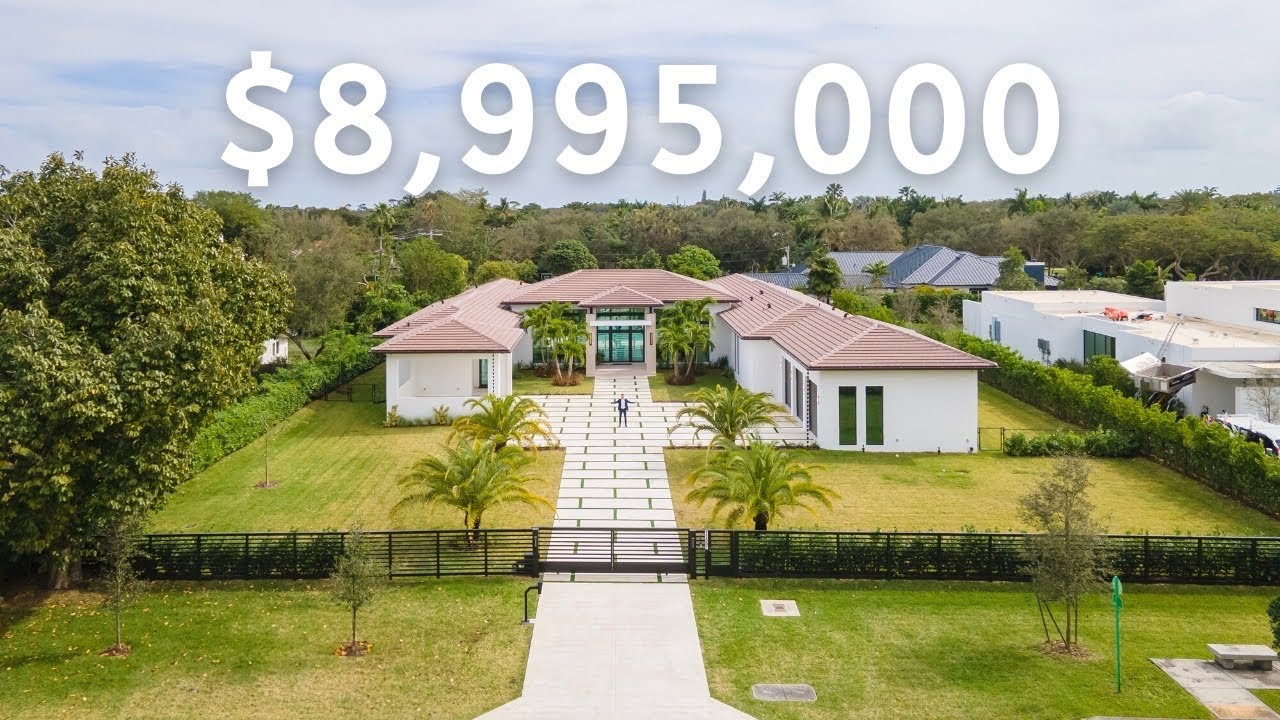 Only $8,995,000 for this New Miami Contemporary Mansion on an Acre?!