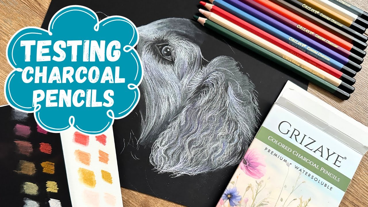 Testing and Reviewing the NEW Grizaye Coloured Charcoal Water-soluble Pencils!