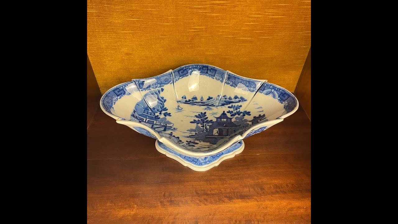 【Fynd 商品動画】 アンティーク 1800年頃 SPODE(スポード) ブルーイタリアン  フルーテッド デボニア型 [ Antique and Reuse Fynd]  FYND-0001890