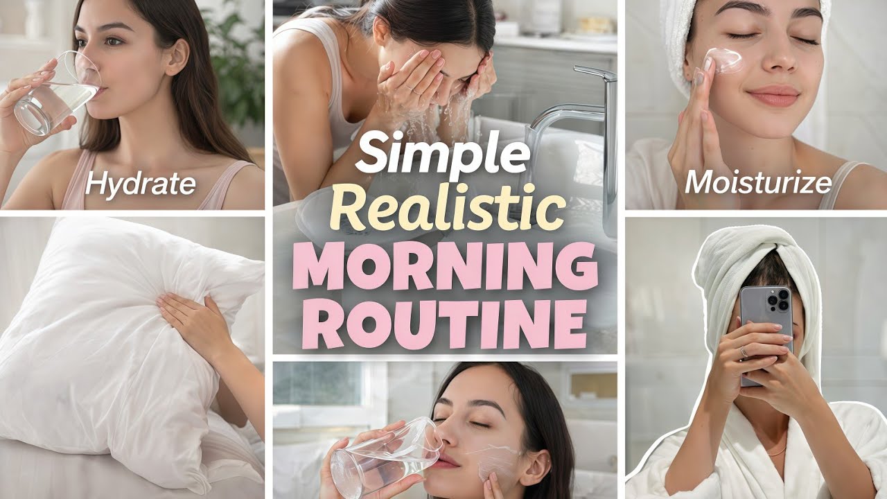 Simple Realistic Morning Routine for Clean & Glowing Skin ✨ | Healthy Daily Habits