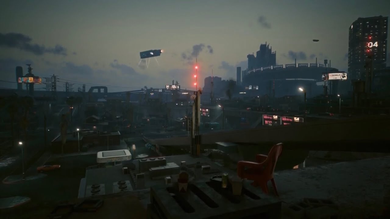 Dystopian City Suburbs | Ambient City Sounds to Relax / Study to | 50 Minutes