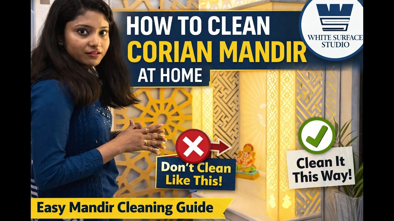 Cleaning your Corian Mandir At Home | White Surface #poojaroom #corianmandir