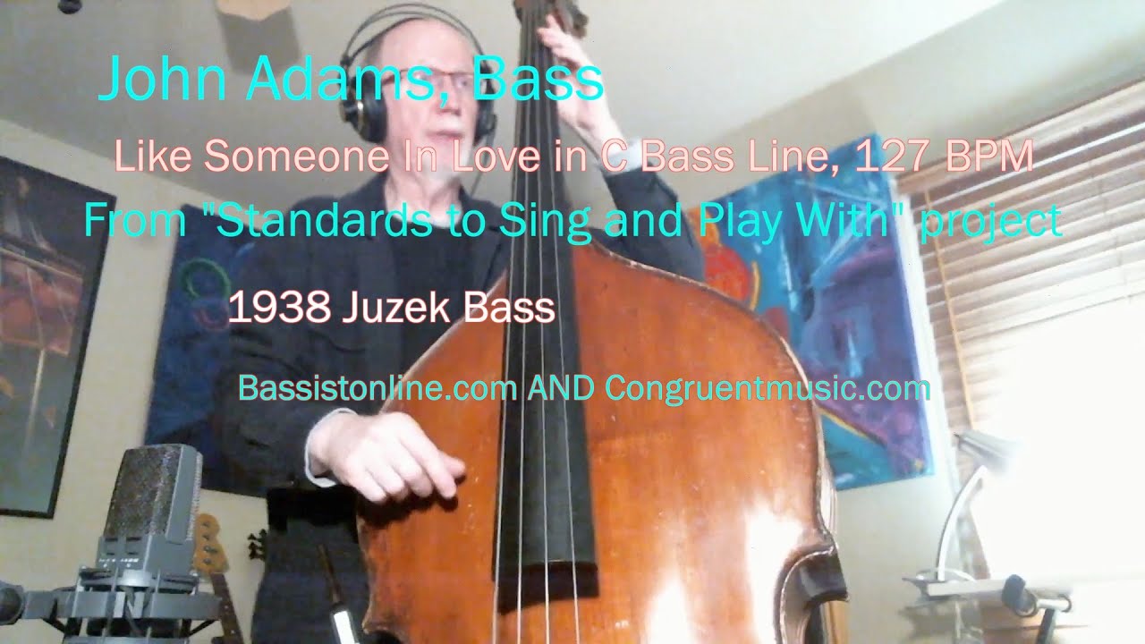 Like Someone In Love in C Bass Line Backing Track, 127 BPM
