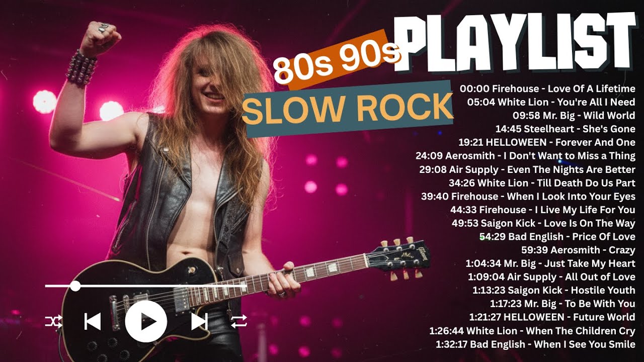 🎤 Greatest Slow Rock Love Songs 80s 90s 🌟 Firehouse, White Lion, Aerosmith