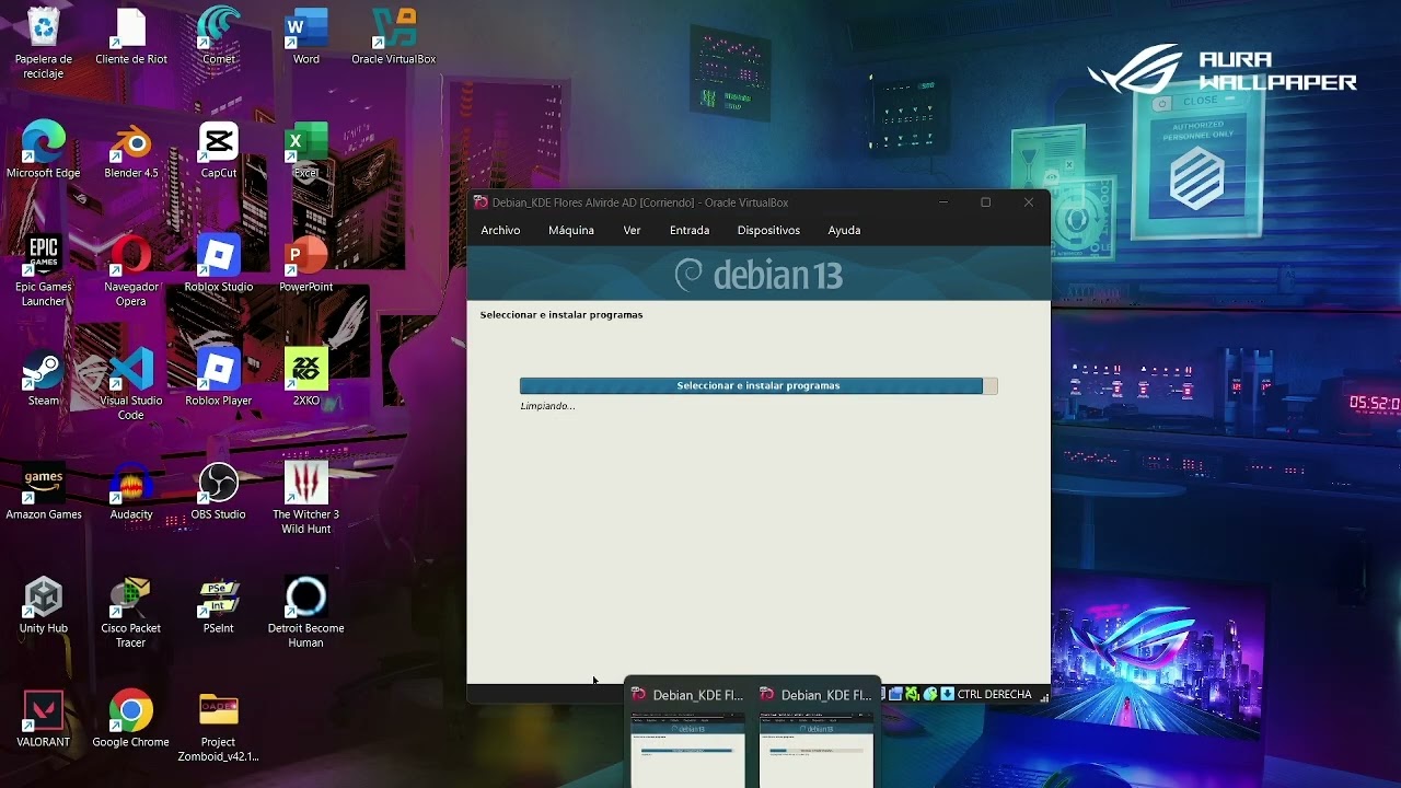Virtualbox KDE plasma y XFCE