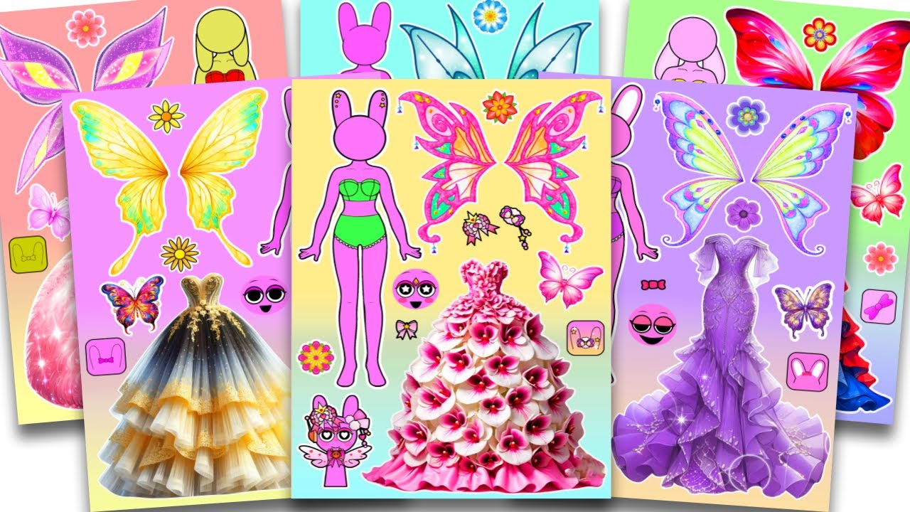 Sprunki PINKI Edition Part 2 Dress up Sticker Book 🎀 스프런키 핑키 에디션 옷입히기 두번째 스티커북