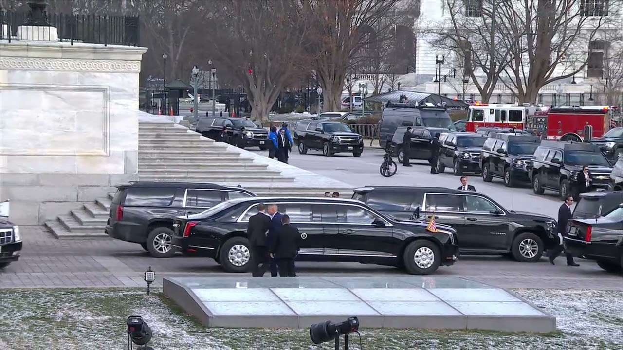 RAW: President-elect Trump and President Biden arrive at Capitol Hill for inauguration