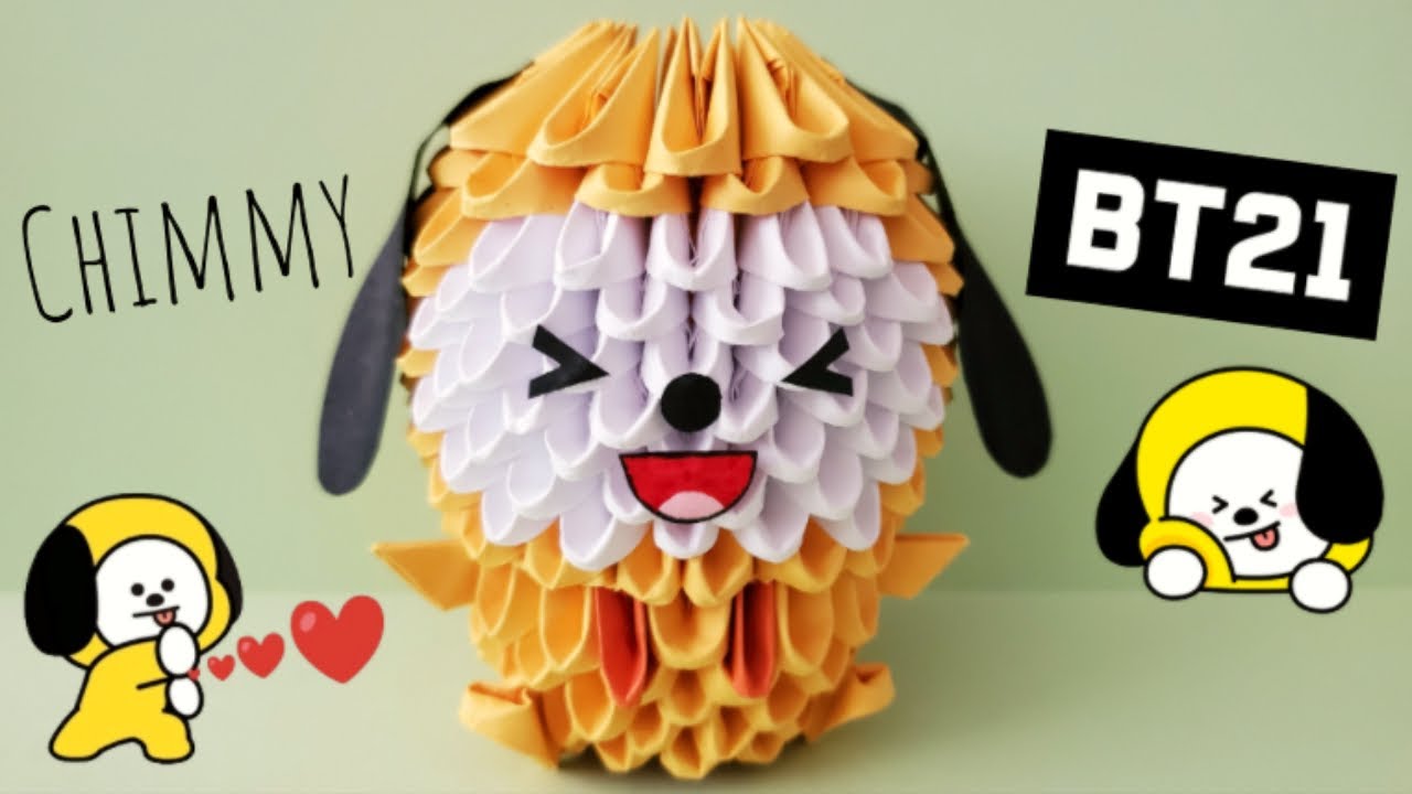 BT21 Chimmy 3D Origami Tutorial - BTS ✧ LuckyPaper