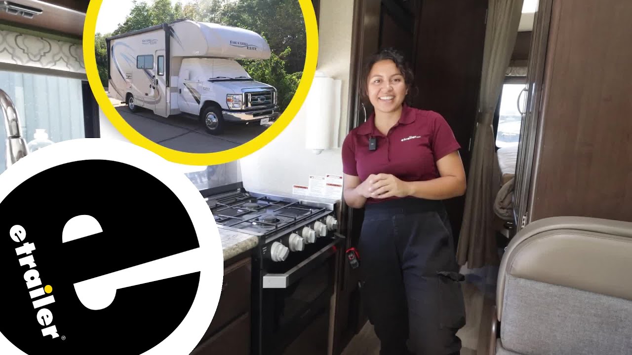 A Look at the Furrion Propane RV Range with Glass Cover in a 2019 Thor Freedom Elite Motorhome