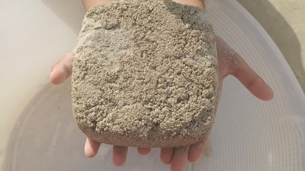 ASMR soft pure sand+cement crumbling in lots of water 💦#oddlysatisfyingvideo