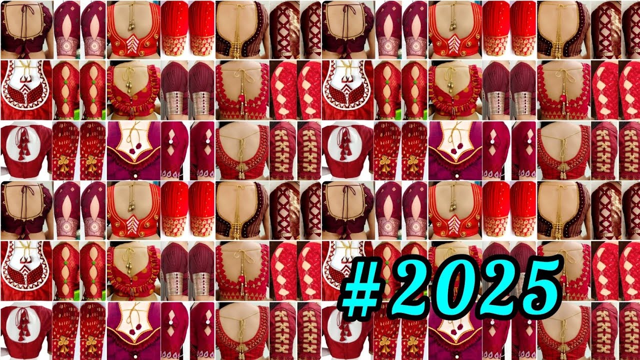 ❤️trending Blouse design 2025/red and marron color blouse neck & sleeve design/boutique style blouse