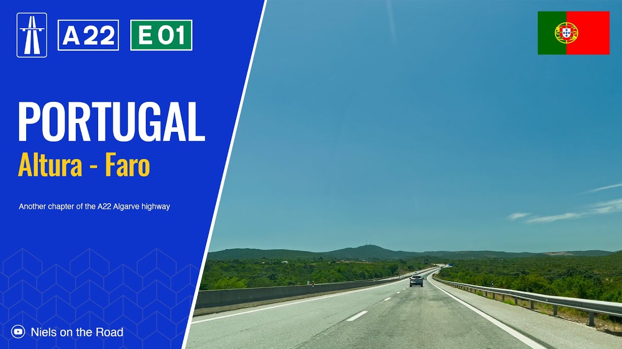 Driving in Portugal: Autoestrada A22 E1 from Altura to Faro / Algarve Highway Road Trip