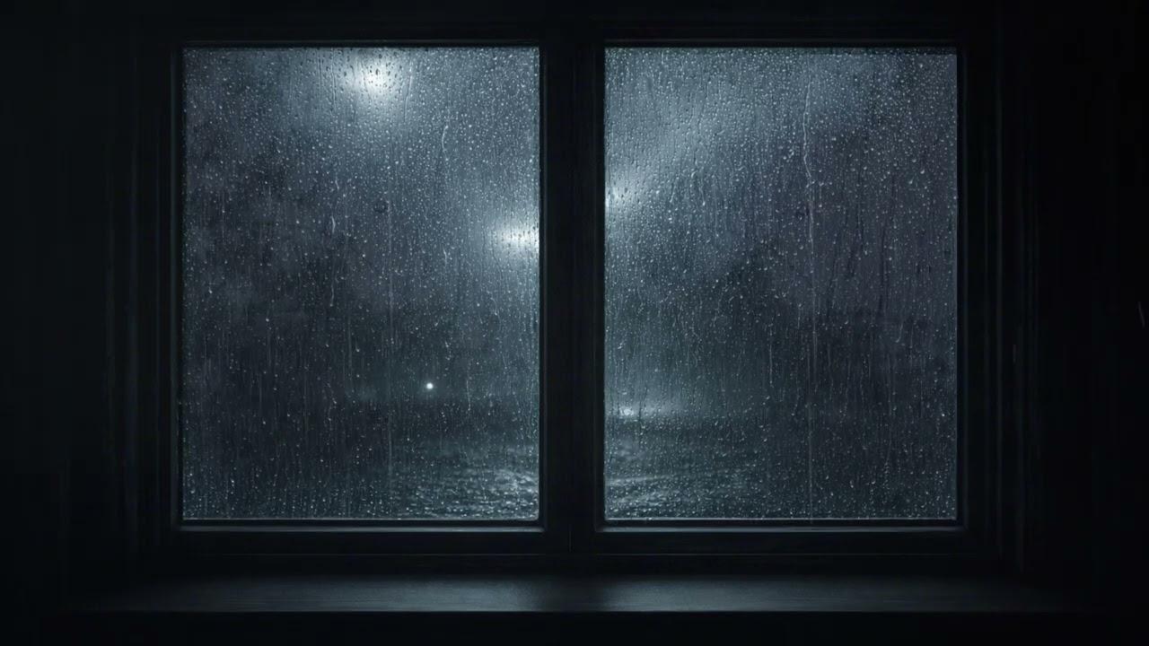Heavy Night Rain on the Window 🌧️ Sleep Ambience | Soft Background Sound (3 Hours)