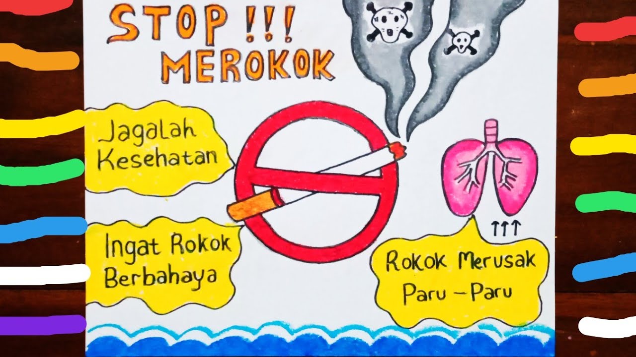CARA MEMBUAT POSTER KESEHATAN - Poster di larang merokok