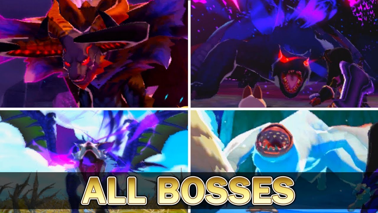 Monster Hunter Stories - ALL BOSSES (HQ) No Commentary