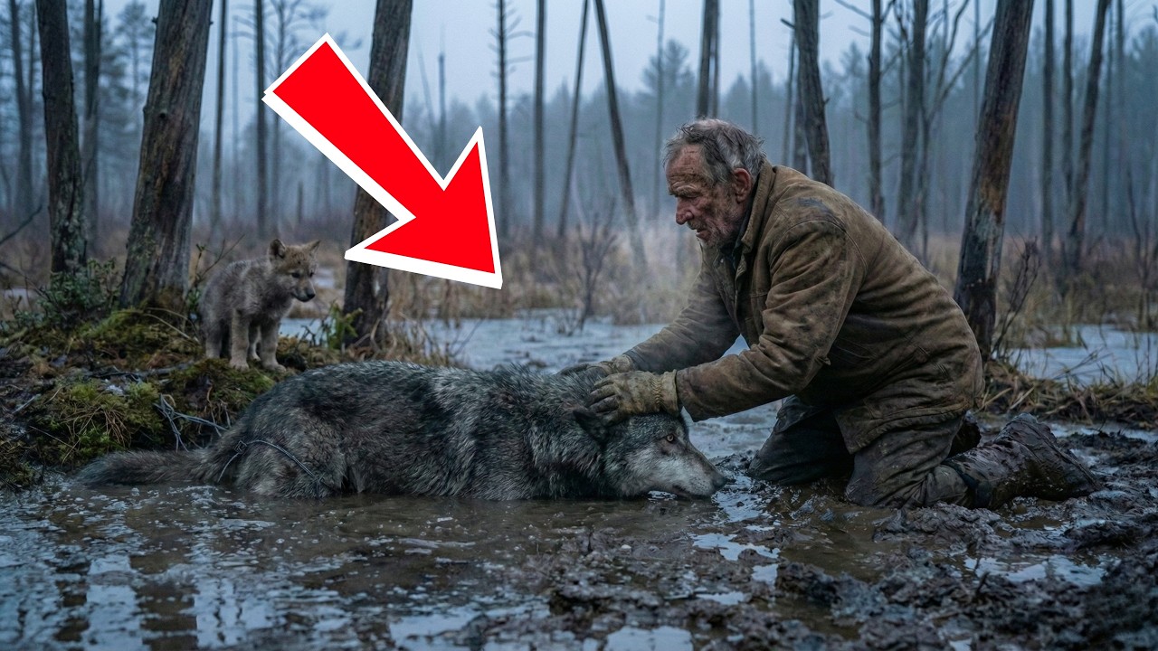 Mały wilk błagał starca o ratunek w śnieżycy – ten finał to prawdziwy cud!
