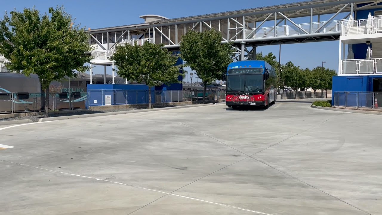 Riverside Transit Agency Buses at the Corona Transit Center in California