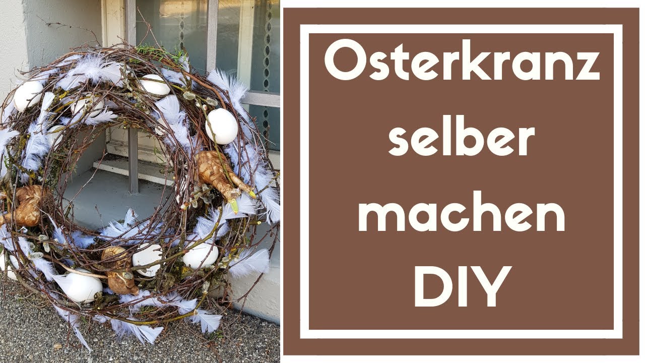 Osterdeko selber machen - Osterkranz für die Türe mit dem Blumenmann kreieren - DIY Anleitung