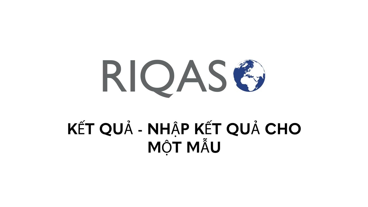 7 - RIQAS com Kết quả - Nhập kết quả cho một mẫu