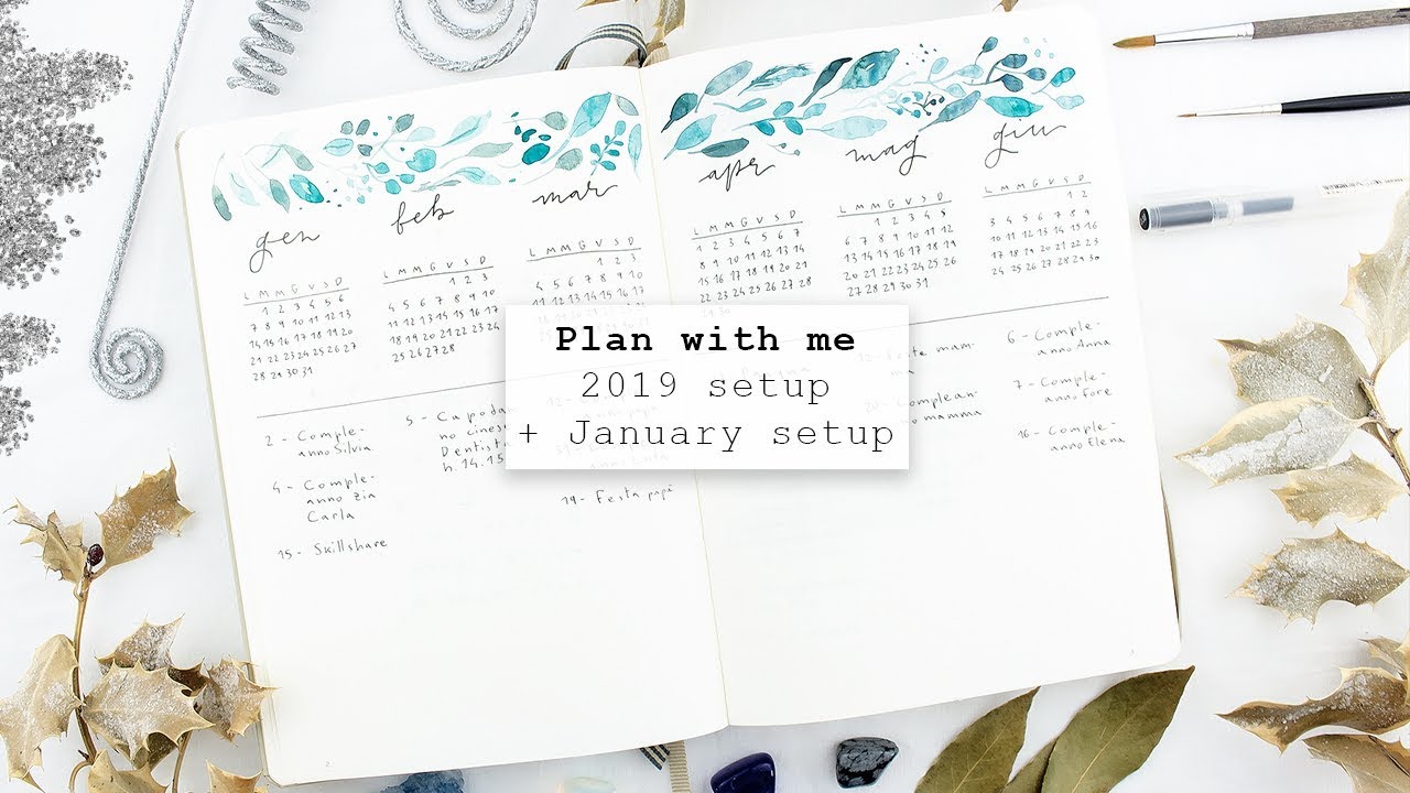 Plan with me &bull; Bullet Journal 2019 setup &bull; January setup &bull; Watercolor bujo &bull; frai.OH