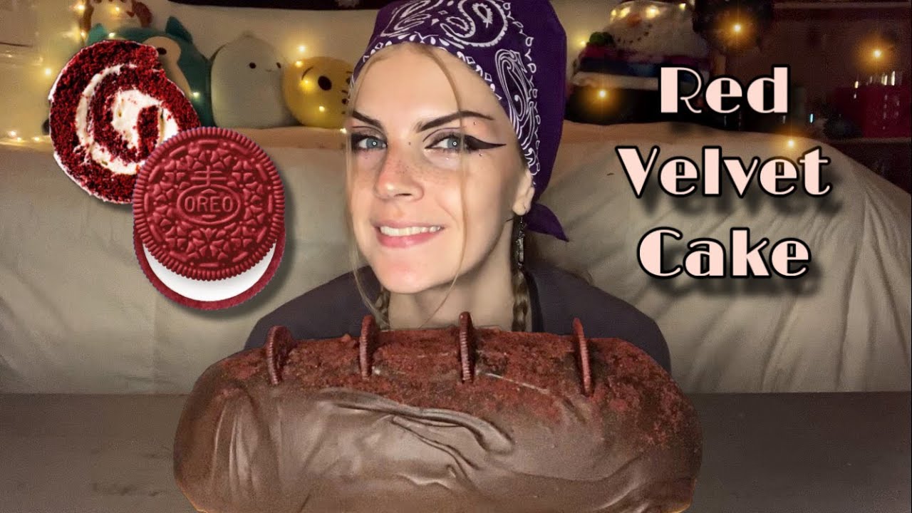 RED VELVET OREO CAKE ROLL MUKBANG! (Vegan) (No Talking)