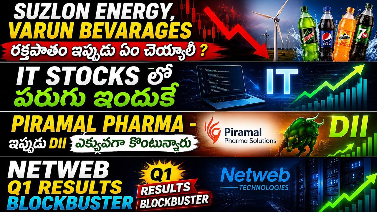 🔥 Suzlon Energy, Varun Beverages Crash? | IT Stocks Rally | Netweb Q1 Blockbuster 💥