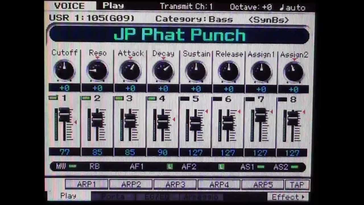 Motif XF : Easy Sounds Phat analog II partie 1 : Panel Voices