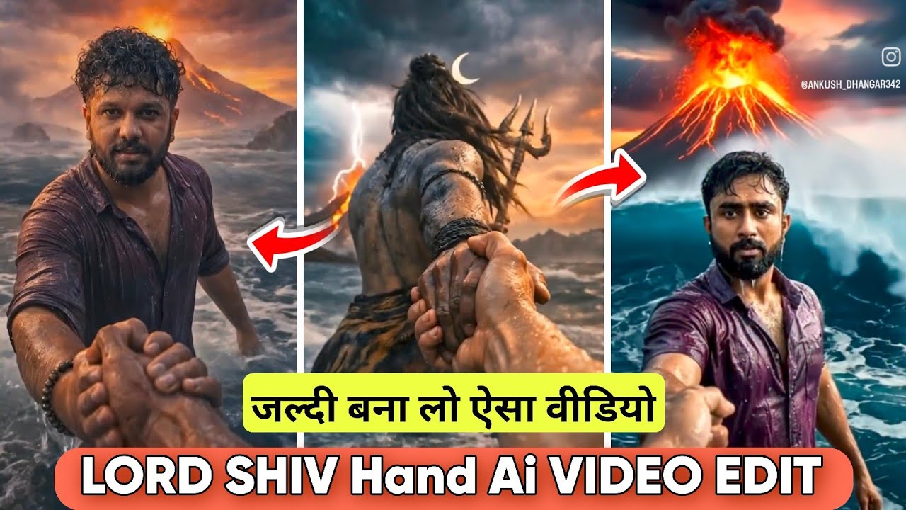 Lord Shiv Hand Holding Ai Video Editing | Trending Mahadev Walking Hand Holding Video Editing