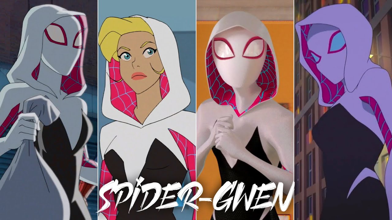 Evolution of Spider-Gwen (Ghost-Spider) in cartoons (60fps)