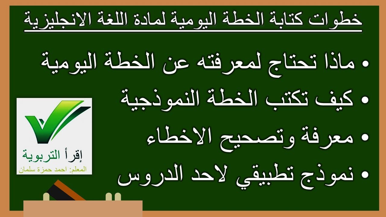 الخطة اليومية لمادة اللغة الانكليزية لجميع الصفوف الابتدائية