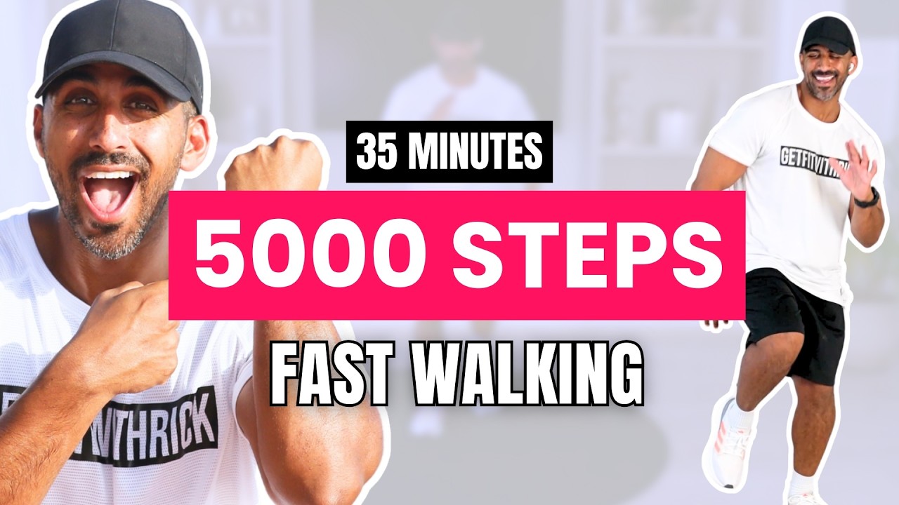5000 Steps at Home | FAST Walking Workout | Fat Burn