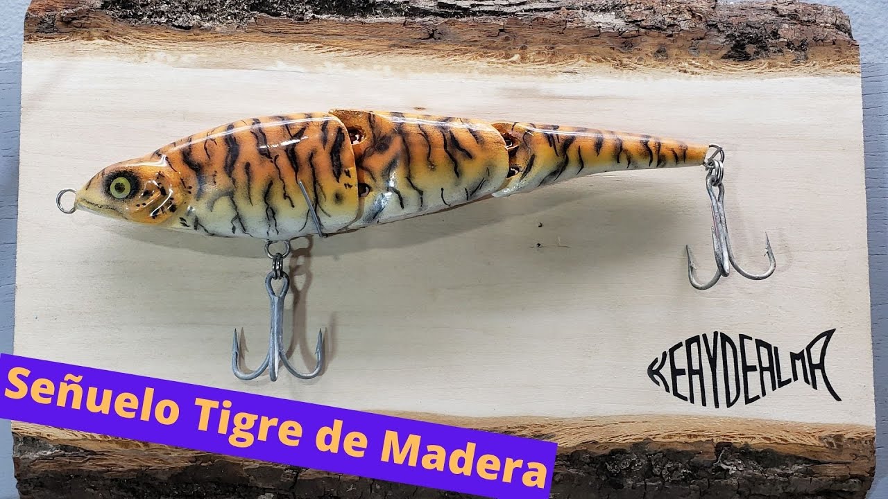 Señuelo Tigre de Madera Hecho a Mano (Best Wooden Tiger Swimbait) #woodcarving #fishing #fishinglure