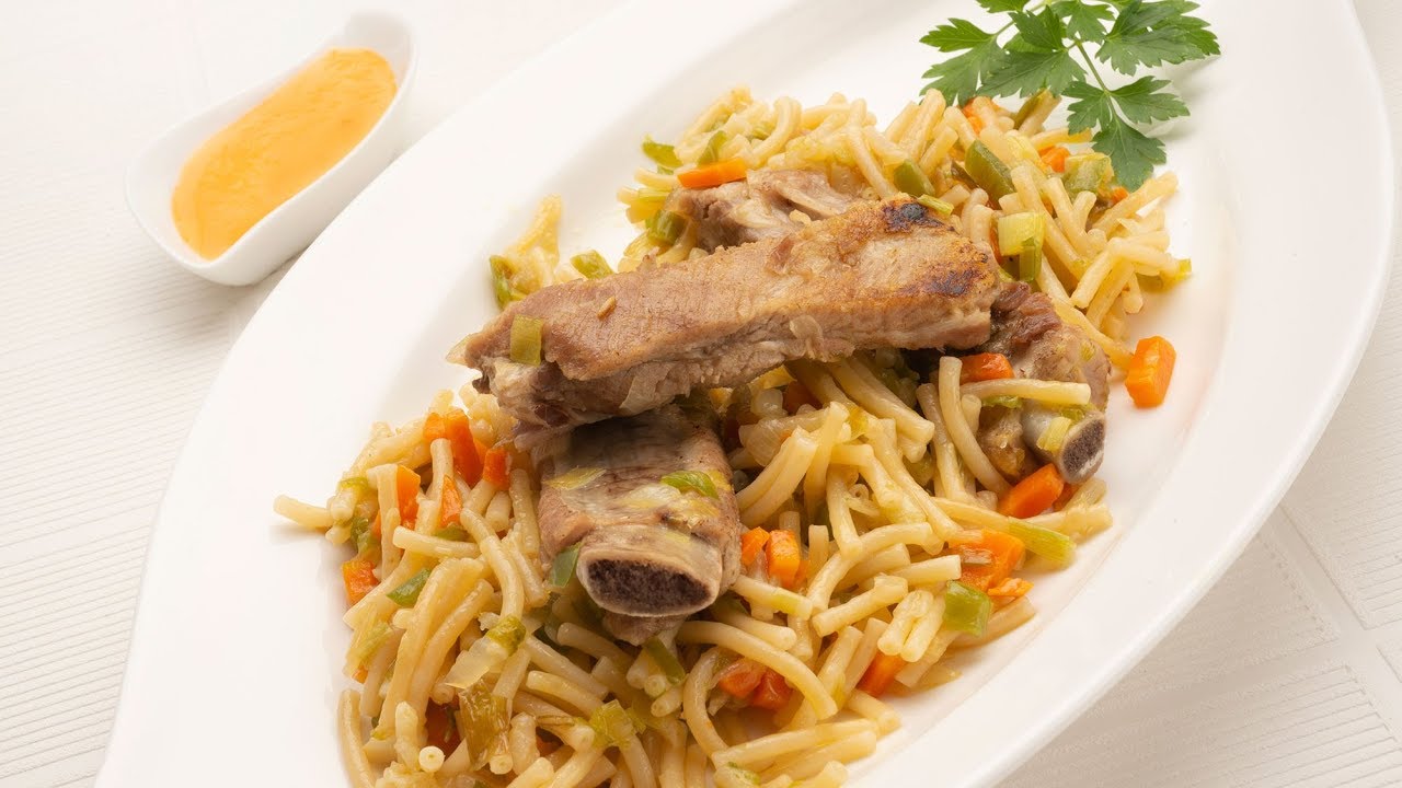 Fideos con verduras y costilla de cerdo - Programa completo