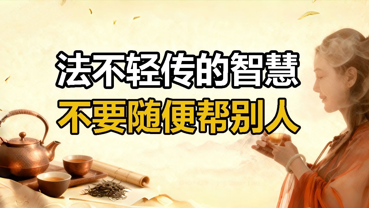 法不轻传的人生智慧：不要轻易去分享经验，不要随意去帮助别人 |  #处世哲学 #智慧 #人生感悟 #心理 #人际关系 #自我提升