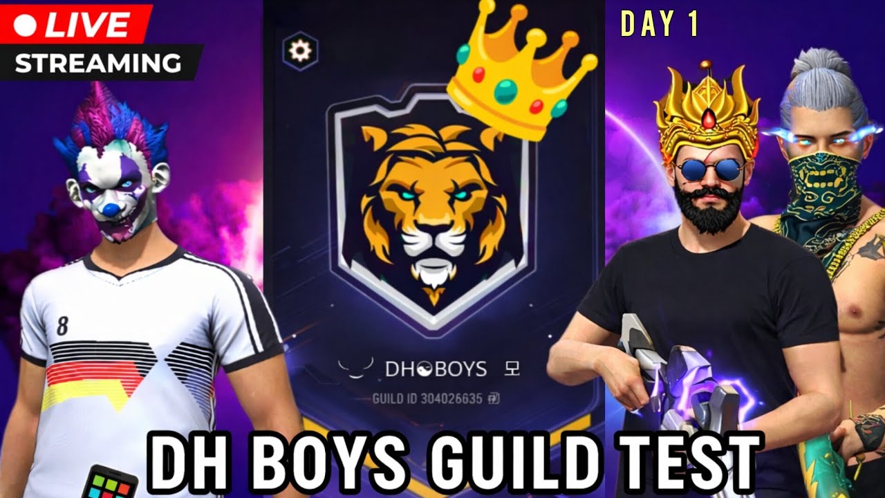 FREE FIRE OFFICIAL GUILD TEST LIVE STRIMMING