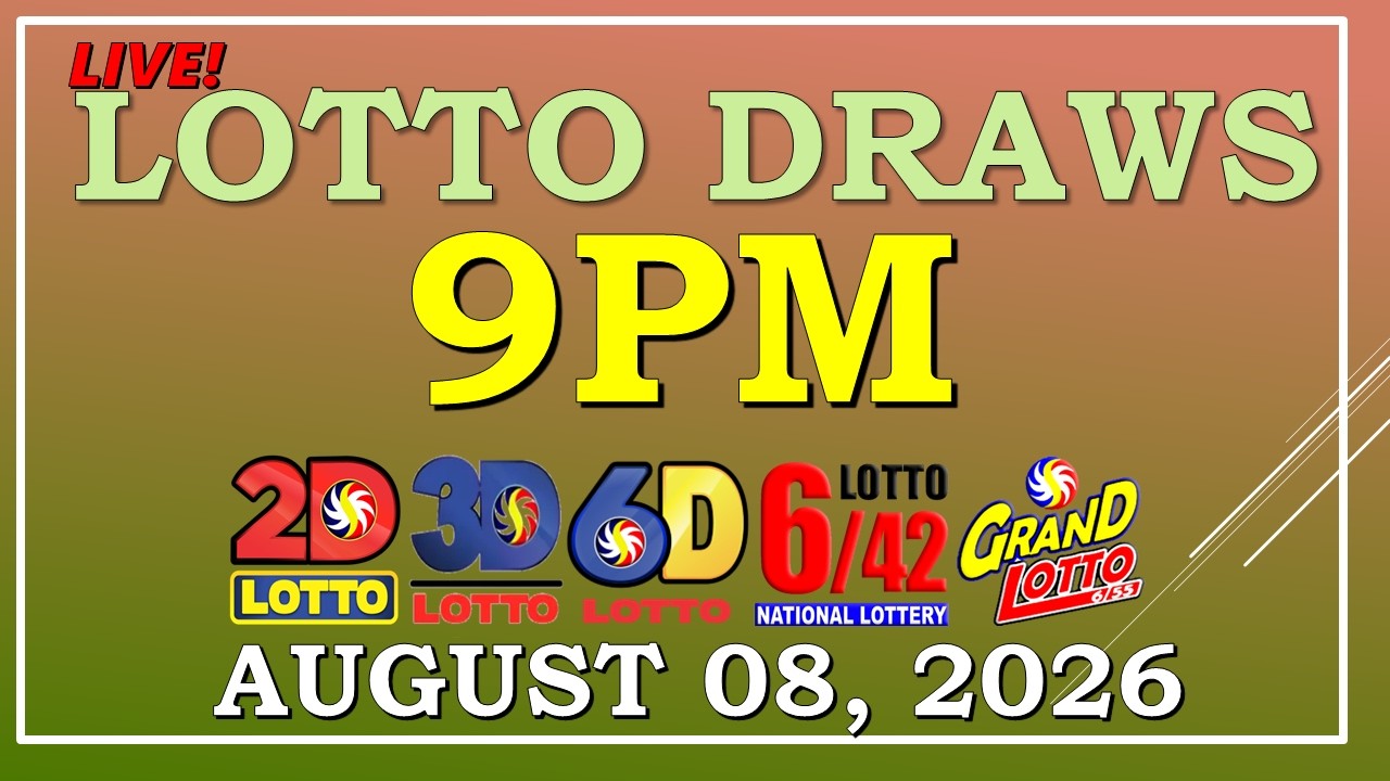 LOTTO RESULT 9PM DRAW ,  AUGUST 08, 2026@LottoResultTV15K