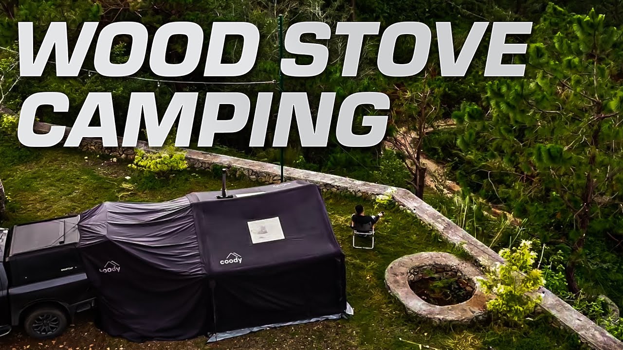Car Camping - Airtent with Connector - Wood Stove