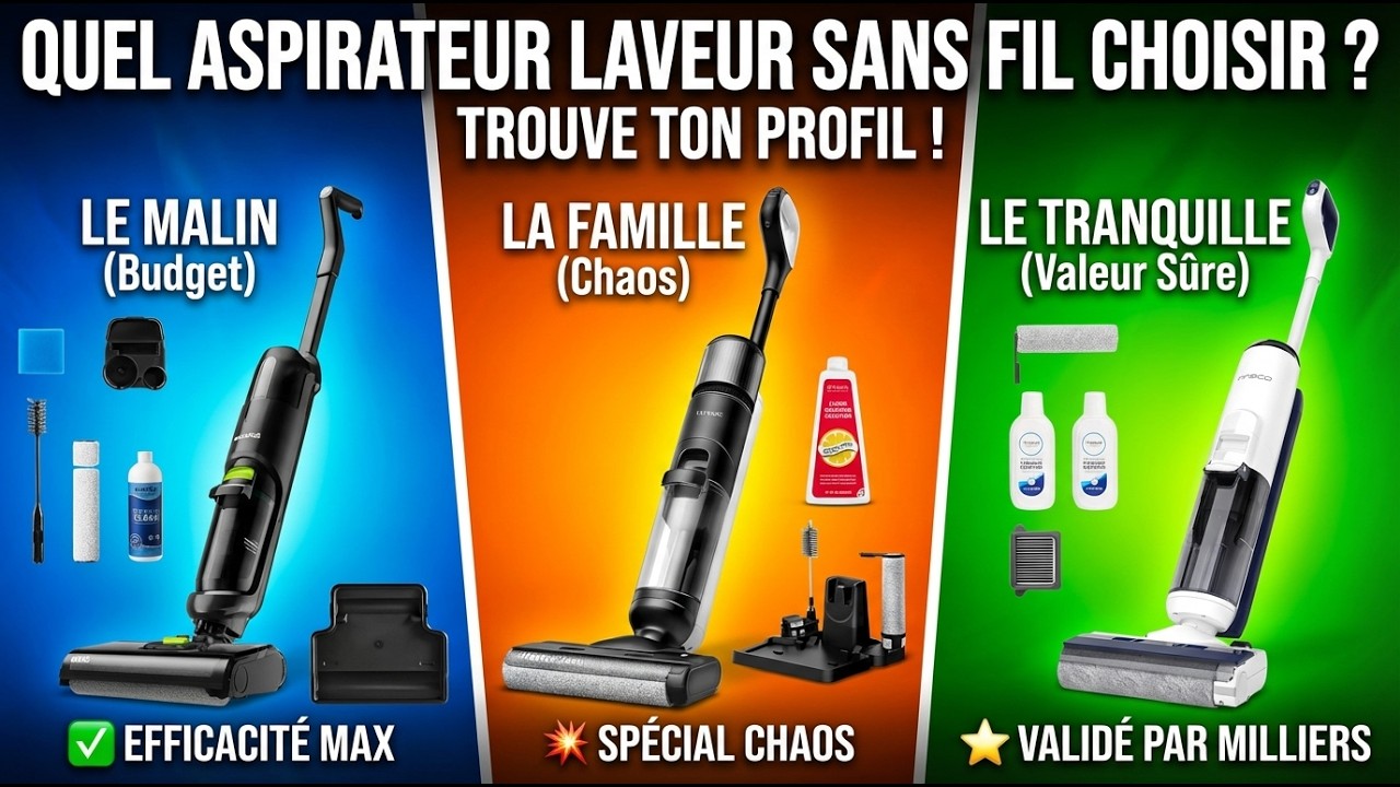 Quel Aspirateur Laveur Sans Fil Choisir ? (Trouve TON profil !)