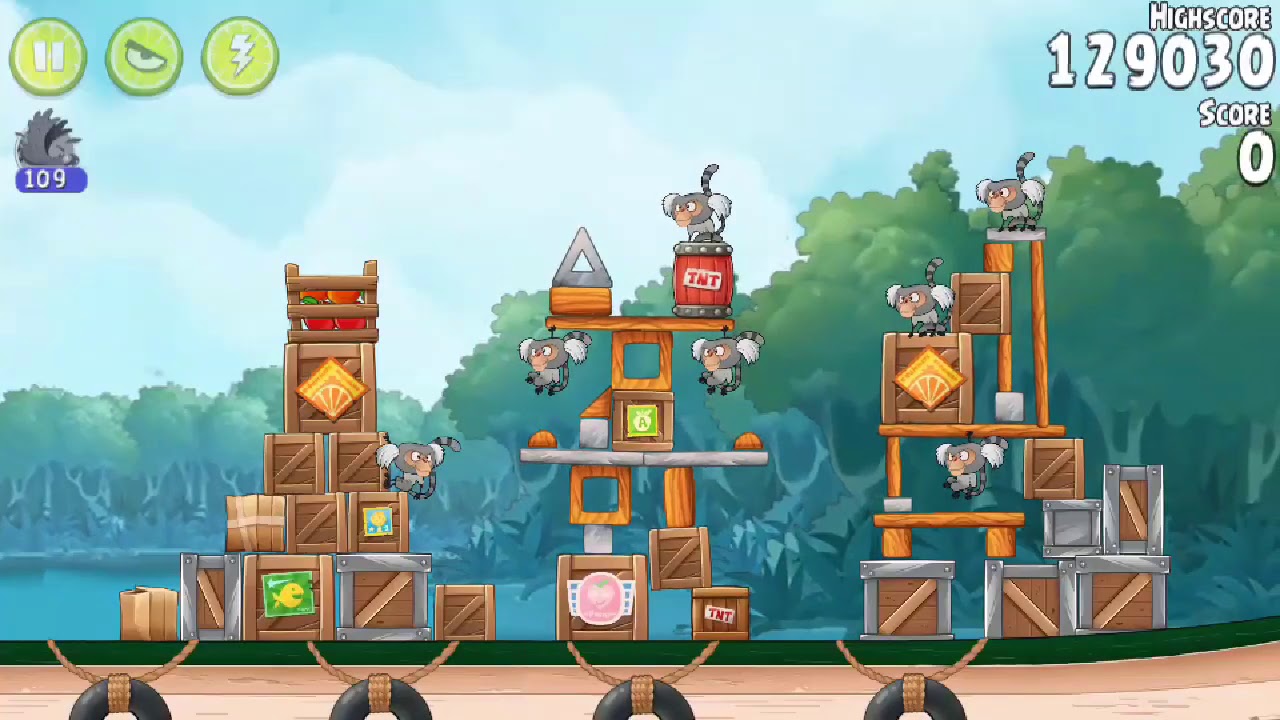 Angry Birds Rio Blossom River All levels (Mighty Eagle) Any%