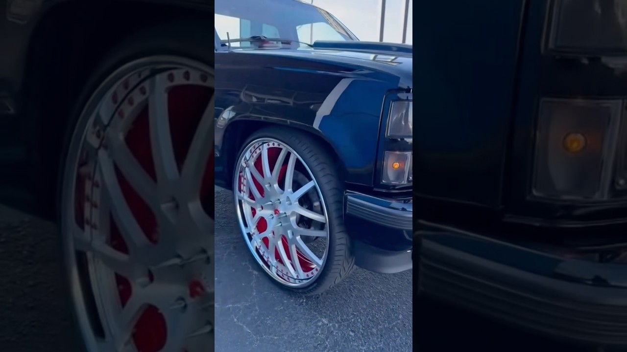 OBS Chevy Shortbed on 28s Forgiato Red Brembo Brakes #brembo #obschevy #obs #forgiato #droppedtrucks