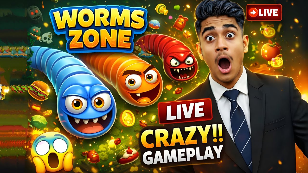 Worms Zone.io Live Gameplay 🔴 | Biggest Worm Challenge | MR NUR 33