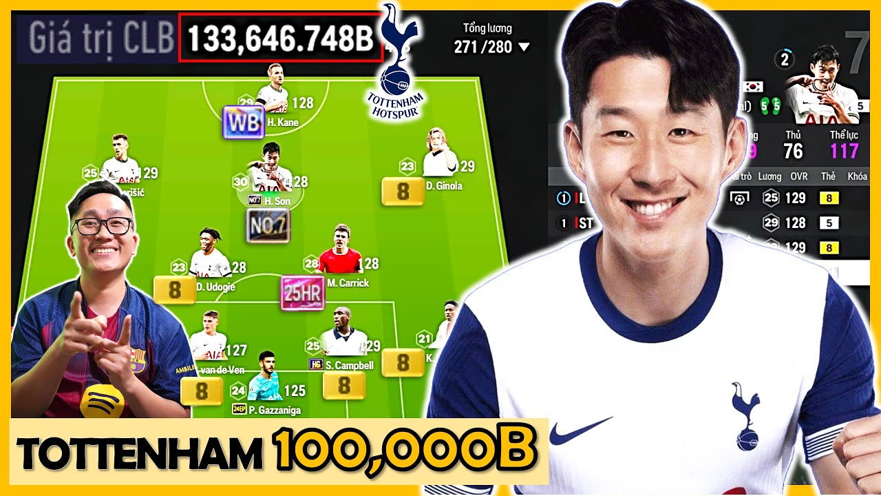 Cầm Chưa Đầy 100,000 Tỷ I LOVE XÂY DỰNG SIÊU ĐỘI HÌNH TOTTENHAM MẠNH NHẤT TẦM GIÁ Cùng SON & KANE