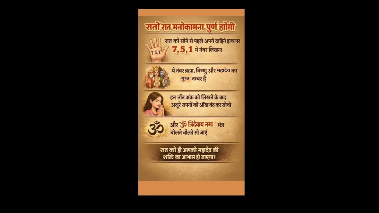 🔱 रातों रात बदलेगी किस्मत! हाथ पर लिखें ये 3 गुप्त नंबर | Manifest Anything Overnight nhi
