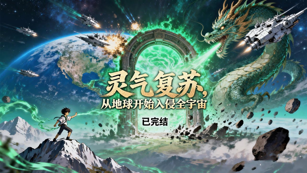 完结《灵气复苏，从地球开始入侵全宇宙》1-877 穿越前是三点一线的社畜，穿越后十八载书剑无成，以为要浑噩度日，迟来 18 年的外挂终于降临，他欲登天，一切从妓师上门开始。#小说推荐 #异能 #漫画