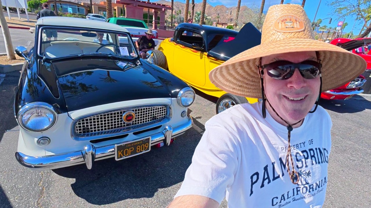 Walking around a CLASSIC CAR SHOW and The River shopping center in Rancho Mirage, CA