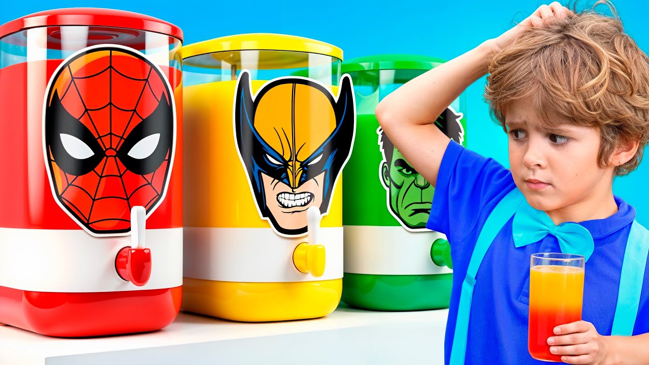 Eva and Kids become every Superhero and Save the Day