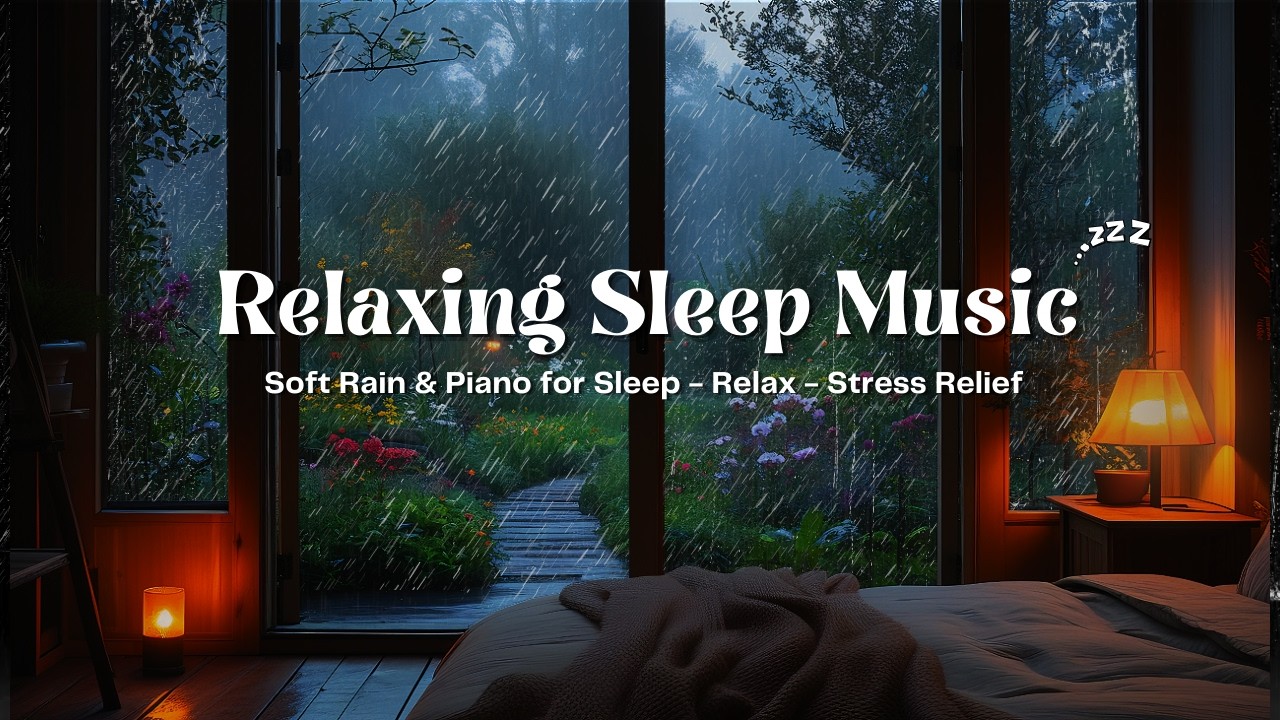 Deep Sleep Music with Soft Rain 🌧️ Calm Piano for Stress Relief and Calm Nights