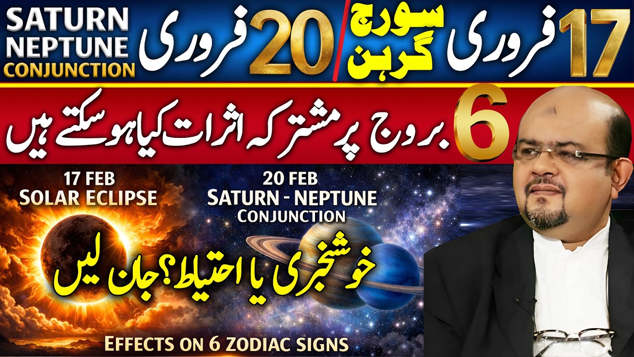 17 Feb Solar Eclipse 20 Feb Saturn Neptune Conjunction Effects on 6 Zodiacs | Dr M Ali Astrologer