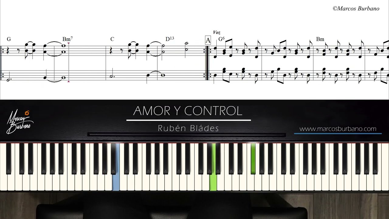 AMOR Y CONTROL (Rub&eacute;n Blades) PIANO TUTORIAL, PARTITURA Y MIDI - Tumbao de Piano Salsa